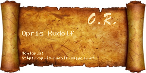 Opris Rudolf névjegykártya
